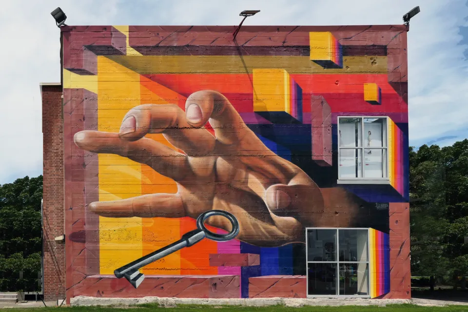 Fresque murale colorée